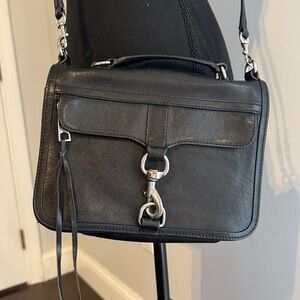Rebecca Minkoff Black Bowery Leather Crossbody Bag Silver Hardware
